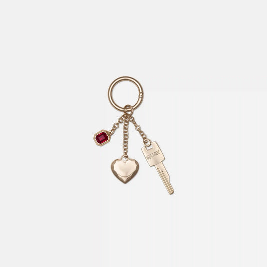 GEM FACETED HEART KEYCHAIN